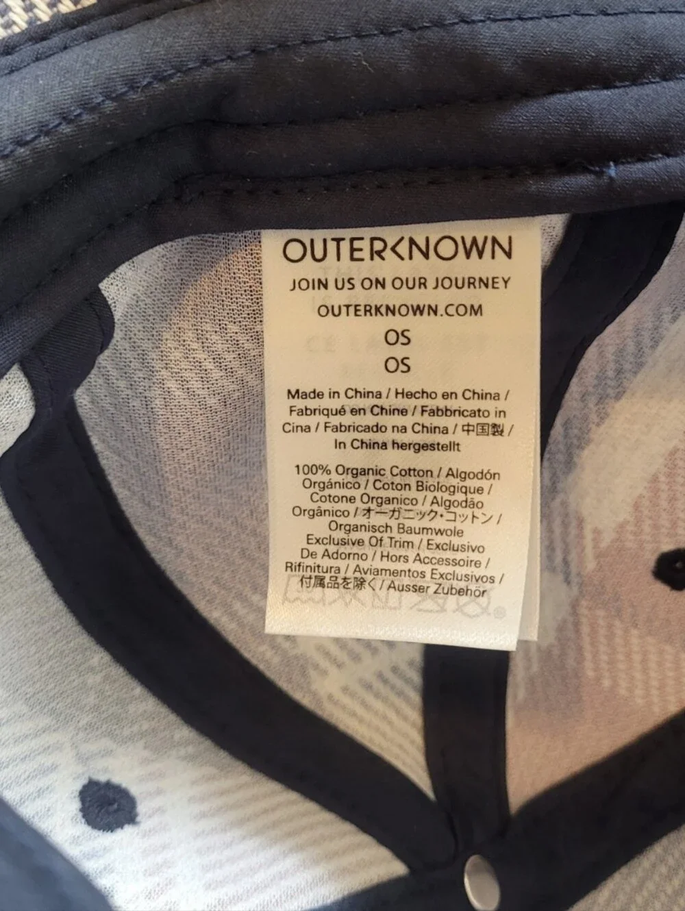 Outerknown Plaid Pattern Baseball Cap - Brown & Blue OS